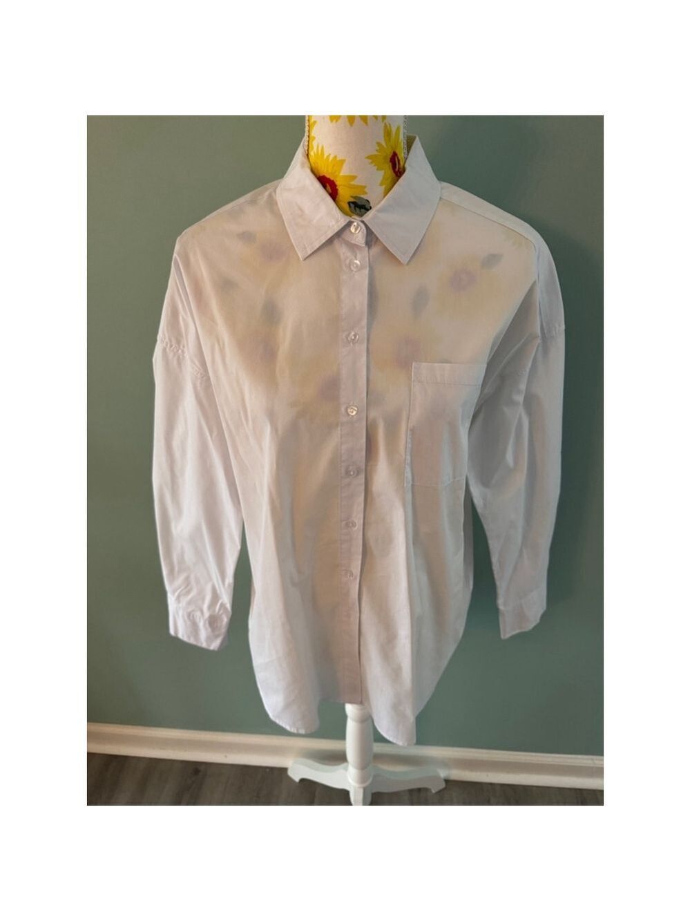 Women's Sunday Shirt, White, Size M
